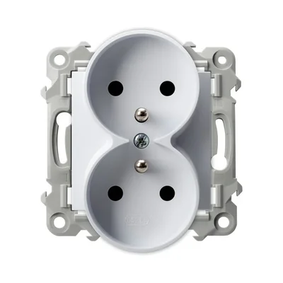 SZAFIR Double socket with grounding, module without frame, white
