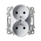 SZAFIR Double socket with grounding, module without frame, white