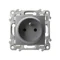 SZAFIR Single socket with grounding - matt gray