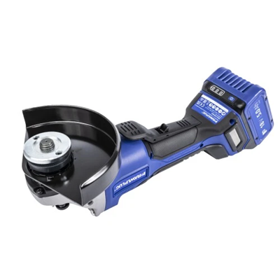 Szlifierka kątowa 18V 125mm włącznik łopatkowy reg obrotów 2 akumulatory 5Ah ładowarka 6,5A walizka RawlCase