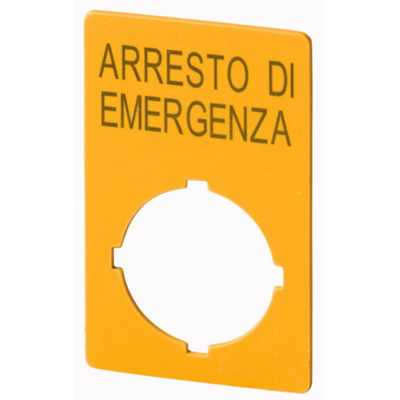 Szyld do przycisków bezpieczeństwa "Arresto di emergenza" M22-XZK1-I99