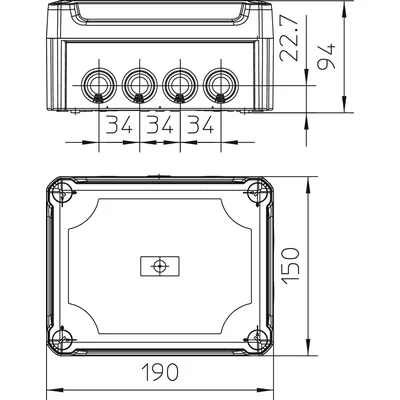 T 160 HD LGR Junction box with raised cover