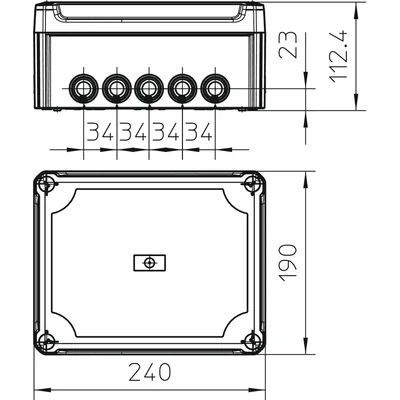 T 250 HD LGR Junction box with raised cover