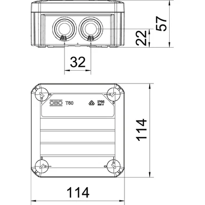 T 60 KL Junction box with terminal strip and inserts