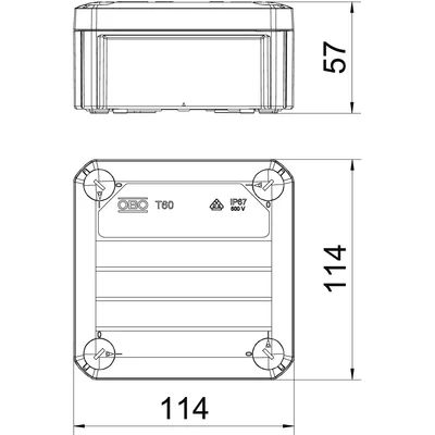 T 60 OE Junction box without entry hole