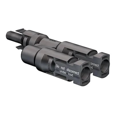 T-connector MC4 photovoltaic 2 sockets 1 black plug