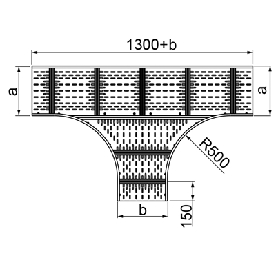 T-piece width 300mm height 160mm