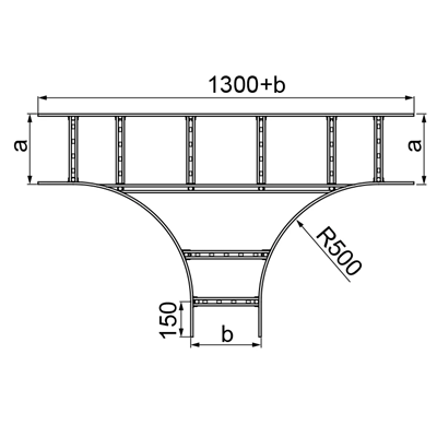 T-piece width 300mm height 160mm