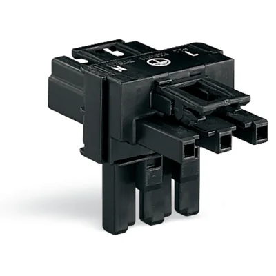 T-splitter 3-way 1xplug / 2xsocket WINSTA black