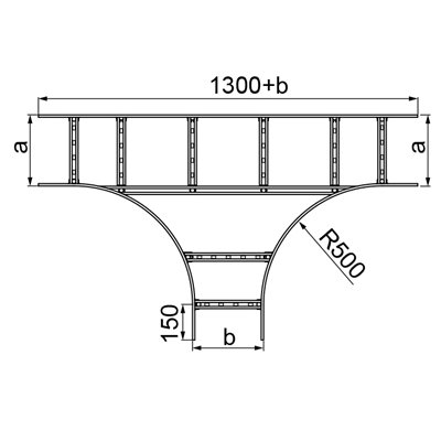 T-Stück Breite 200 mm Höhe 160 mm