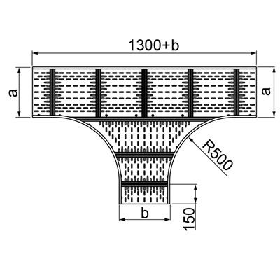 T-Stück Breite 300 mm Höhe 160 mm