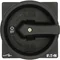 T0-1-102/EA/SVB-SW Main switch, 2 pole, 20 A, emergency stop function, 90°, padlockable in the Off position, surface mounting, black knob with padlockable function