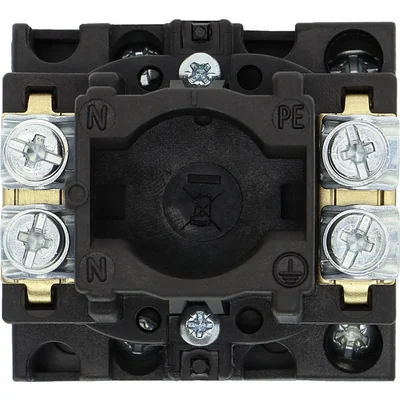 T0-1-102/EA/SVB-SW Main switch, 2 pole, 20 A, emergency stop function, 90°, padlockable in the Off position, surface mounting, black knob with padlockable function