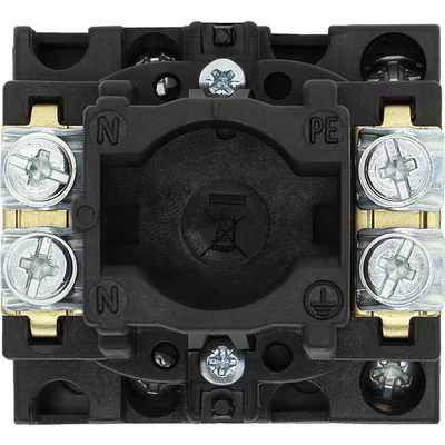 T0-1-102/EA/SVB-SW Main switch, 2 pole, 20 A, emergency stop function, 90°, padlockable in the Off position, surface mounting, black knob with padlockable function