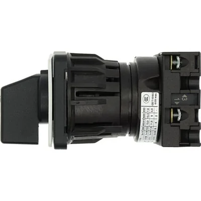 T0-1-102/EZ On-Off switch, 2 pole, 20 A, 90 °, surface mount 22.3 mm, black knob, non-locking