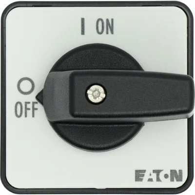 T0-1-102/EZ On-Off switch, 2 pole, 20 A, 90 °, surface mount 22.3 mm, black knob, non-locking