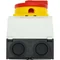T0-1-102/I1/SVB On-Off switch, 2 pole, 20 A, 90 °, in IP65 housing, red-yellow knob with padlock