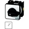 T0-1-15321/E ON switch, Contacts: 1, spring return in position 1, 20 A, nameplate: I1, 45 °, spring return, surface mounting, black knob, non-locking