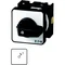 T0-1-15321/E ON switch, Contacts: 1, spring return in position 1, 20 A, nameplate: I1, 45 °, spring return, surface mounting, black knob, non-locking