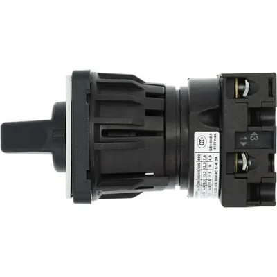T0-1-8210/EZ Power switch, Contacts: 2, 20 A, type: 1-0-2, 60 °, latching, 22.3 mm surface mount, black knob, non-locking