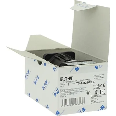 T0-1-8210/EZ Power switch, Contacts: 2, 20 A, type: 1-0-2, 60 °, latching, 22.3 mm surface mount, black knob, non-locking