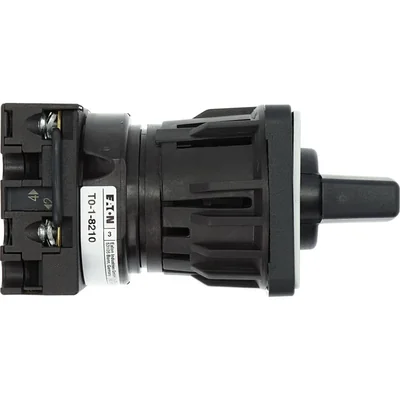 T0-1-8210/EZ Power switch, Contacts: 2, 20 A, type: 1-0-2, 60 °, latching, 22.3 mm surface mount, black knob, non-locking