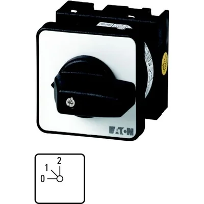 T0-1-8240/E Step switch, Contacts: 2, 20 A, plate: 0-2, 45 °, 2 steps, 45°, latching, surface mounting, black knob, non-locking
