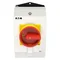 T0-2-15679/I2H/MBS/SVB Main switch, 3 pole + 1 NO, 20A, emergency stop function, padlockable in the Off position, 90°, in hardened glass enclosure, with MBS screening plate, red-yellow knob with padlockable function