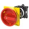 T0-2-15679/V/SVB Main switch, 3 pole + 1 NO, 20 A, emergency stop function, 90°, padlockable in the Off position, remote mounting, red/yellow handle with padlockable function