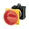T0-2-15679/V/SVB Main switch, 3 pole + 1 NO, 20 A, emergency stop function, 90°, padlockable in the Off position, remote mounting, red/yellow handle with padlockable function