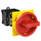 T0-2-15679/V/SVB Main switch, 3 pole + 1 NO, 20 A, emergency stop function, 90°, padlockable in the Off position, remote mounting, red/yellow handle with padlockable function