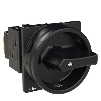 T0-2-1/EA/SVB-SW Main switch, 3 pole, 20 A, emergency stop function, 90°, padlockable in the Off position, surface mounting, black handle with padlockable function