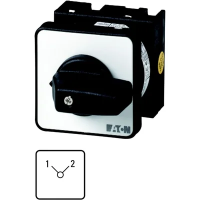 T0-2-8221/E Power switch, Contacts: 4, 20 A, type: 1-2, 90 °, latching, surface mounting, black knob, non-locking