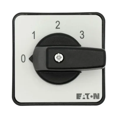T0-2-8241/EZ Step switch, Contacts: 3, 20 A, plate: 0-3, 45 °, 3 steps, 45°, latching, 22.3 mm panel mount, black knob, non-locking