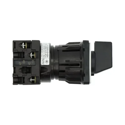 T0-2-8241/EZ Step switch, Contacts: 3, 20 A, plate: 0-3, 45 °, 3 steps, 45°, latching, 22.3 mm panel mount, black knob, non-locking