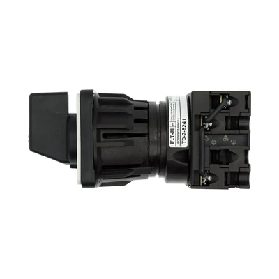 T0-2-8241/EZ Step switch, Contacts: 3, 20 A, plate: 0-3, 45 °, 3 steps, 45°, latching, 22.3 mm panel mount, black knob, non-locking