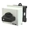 T0-2-8400/IVS Reversing switch, Contacts: 4, 20 A, nameplate: 1-0-2, 45 °, latching, TH rail mounting, black knob, non-locking