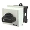 T0-2-8400/IVS Reversing switch, Contacts: 4, 20 A, nameplate: 1-0-2, 45 °, latching, TH rail mounting, black knob, non-locking
