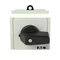 T0-2-8400/IVS Reversing switch, Contacts: 4, 20 A, nameplate: 1-0-2, 45 °, latching, TH rail mounting, black knob, non-locking