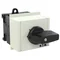 T0-2-8400/IVS Reversing switch, Contacts: 4, 20 A, nameplate: 1-0-2, 45 °, latching, TH rail mounting, black knob, non-locking