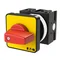 T0-2-8900/E-RT Interruptor de encendido/apagado, 3 polos + neutro, 20 A, 90°, montaje en superficie, perilla rojo-amarilla, no bloqueable.