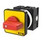 T0-2-8900/E-RT Interruptor de encendido/apagado, 3 polos + neutro, 20 A, 90°, montaje en superficie, perilla rojo-amarilla, no bloqueable.