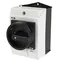 T0-2-8900/I1/SVB-SW On-Off switch, 3 pole + N, 20 A, 90 °, in IP65 housing, black knob with padlock