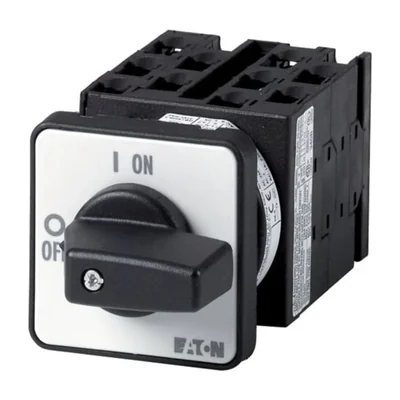 T0-5-8281/E Step switch, Contacts: 9, 20 A, label: 0-3, 45 °, 3 steps, 45°, latching, surface mounting, black knob, non-locking