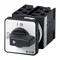 T0-5-8281/E Step switch, Contacts: 9, 20 A, label: 0-3, 45 °, 3 steps, 45°, latching, surface mounting, black knob, non-locking