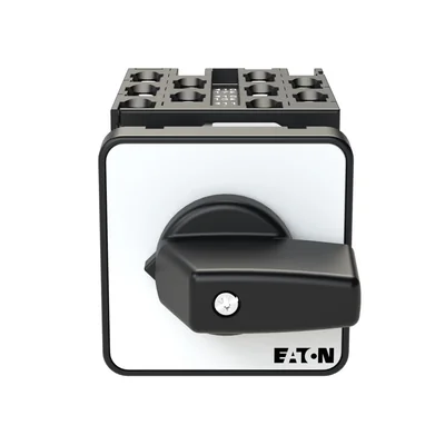 T0-5-8281/E Step switch, Contacts: 9, 20 A, label: 0-3, 45 °, 3 steps, 45°, latching, surface mounting, black knob, non-locking