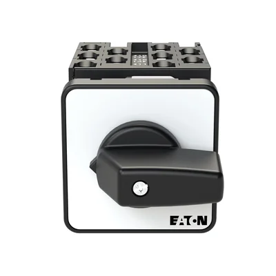 T0-5-8281/E Step switch, Contacts: 9, 20 A, label: 0-3, 45 °, 3 steps, 45°, latching, surface mounting, black knob, non-locking