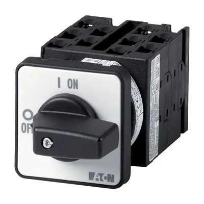 T0-5-8281/E Step switch, Contacts: 9, 20 A, label: 0-3, 45 °, 3 steps, 45°, latching, surface mounting, black knob, non-locking