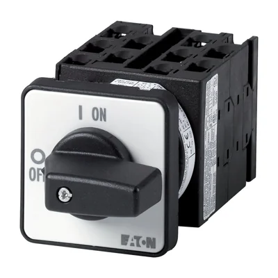 T0-5-8281/E Step switch, Contacts: 9, 20 A, label: 0-3, 45 °, 3 steps, 45°, latching, surface mounting, black knob, non-locking