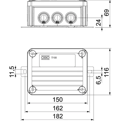 T100ED 06A Anschlussdose zur Aufrechterhaltung der Funktionen